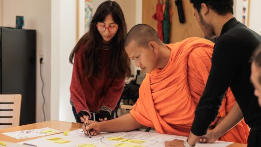 Participants of the Full-time Course are doing a group work
