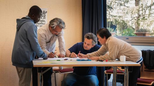 Participants of the Full-time Course are doing a group work
